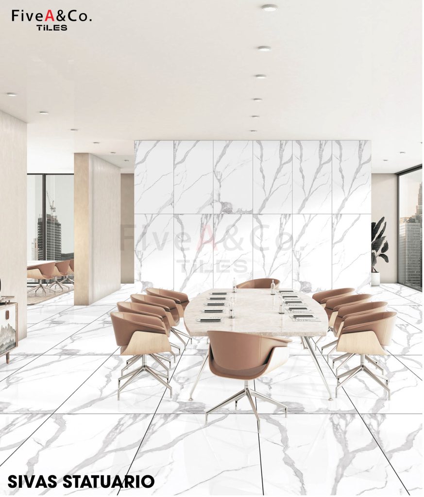 Mẫu gạch phối cảnh Sivas Statuario - FiveA & Co