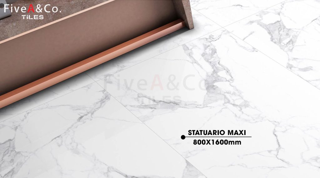 mẫu gạch Statuario Maxi - FiveA & Co phối cảnh trong nhà