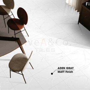 Mẫu phối cảnh gạch Ấn Độ Aden Gray phòng khách - Fiveaco