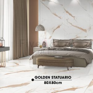 Mẫu gạch phối cảnh Golden Statuario