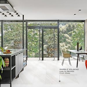 Mẫu gạch Ấn Độ MARBLE VOLAKAS phối cảnh phòng bếp